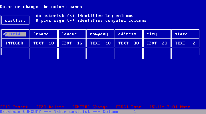 Rbase 2 - Table Edit